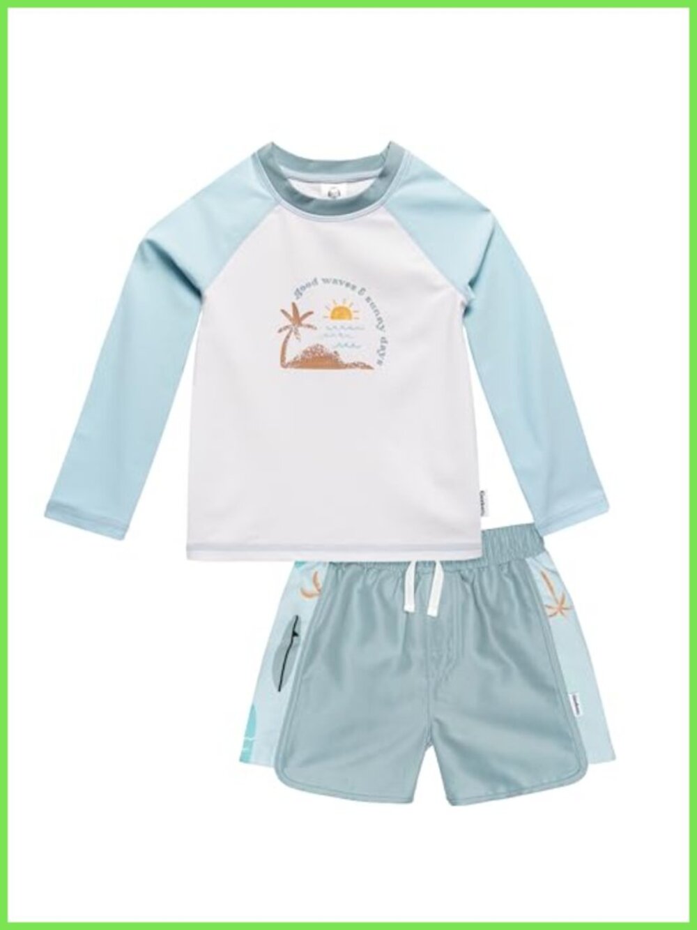 Gerber Boys Long Sleeve Rashguard Swim Set UPF 50+ Two-Piece
